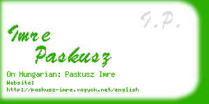 imre paskusz business card